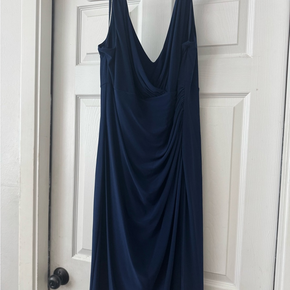 Ralph Lauren Deep Blue Backless Dress- with broach